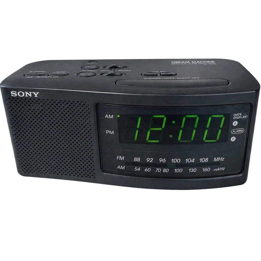 Sony Dream Machine ICF-C740 AM/FM Clock Radio Dual Alarm Black Works Great
